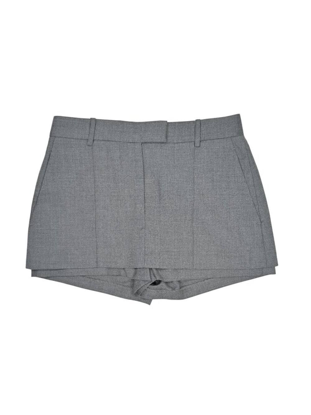 Venroy Tailored Wool Culotte Short in Dark Grey Marl